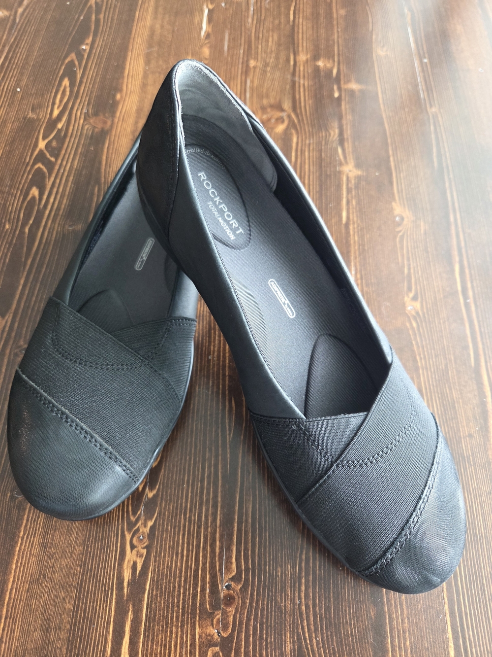 Rockport Black Total Motion Slip-On Flats | US 7
